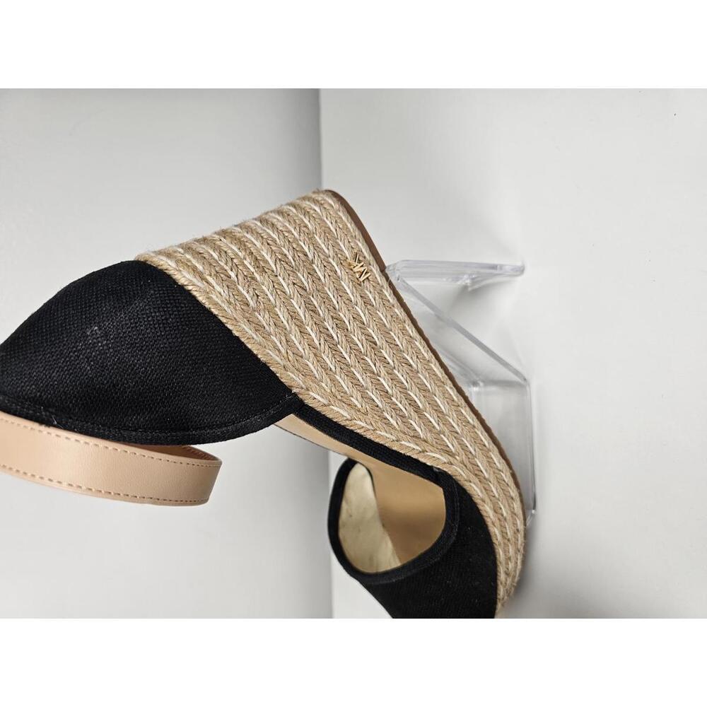Michael Kors Black Canvas Wedge Espadrilles with Ankle Strap - Picture 3 of 9